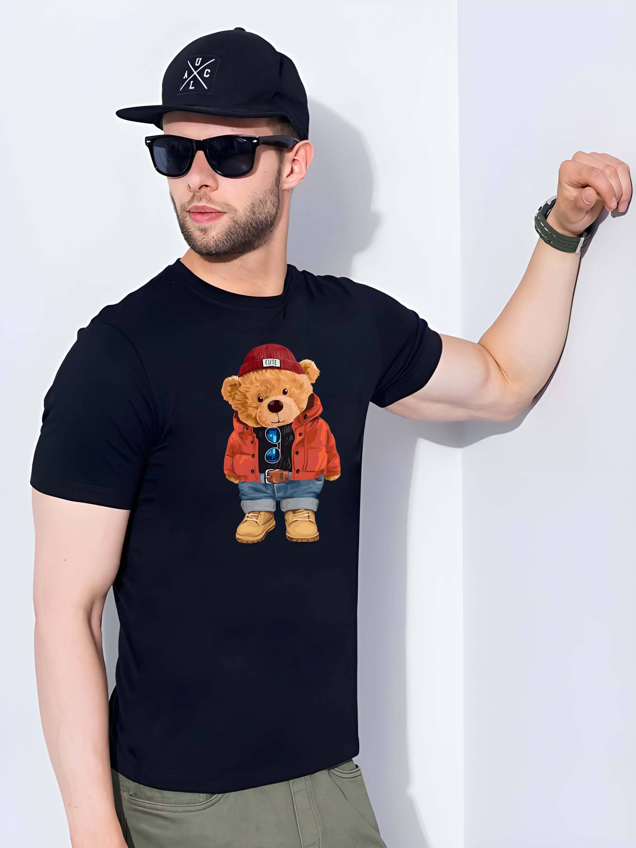 Kaido Cotton Regular Fit Self Design Half Sleeves Men's Round T-Shirt - Black ( Pack of 1 ) Kaido Cotton Regular Fit Self Design Half Sleeves Men's Round T-Shirt - Black ( Pack of 1 )