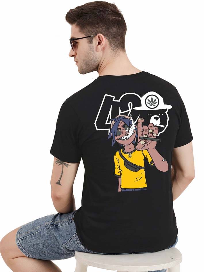     			Kaido Cotton Regular Fit Self Design Half Sleeves Men's Round T-Shirt - Black ( Pack of 1 )