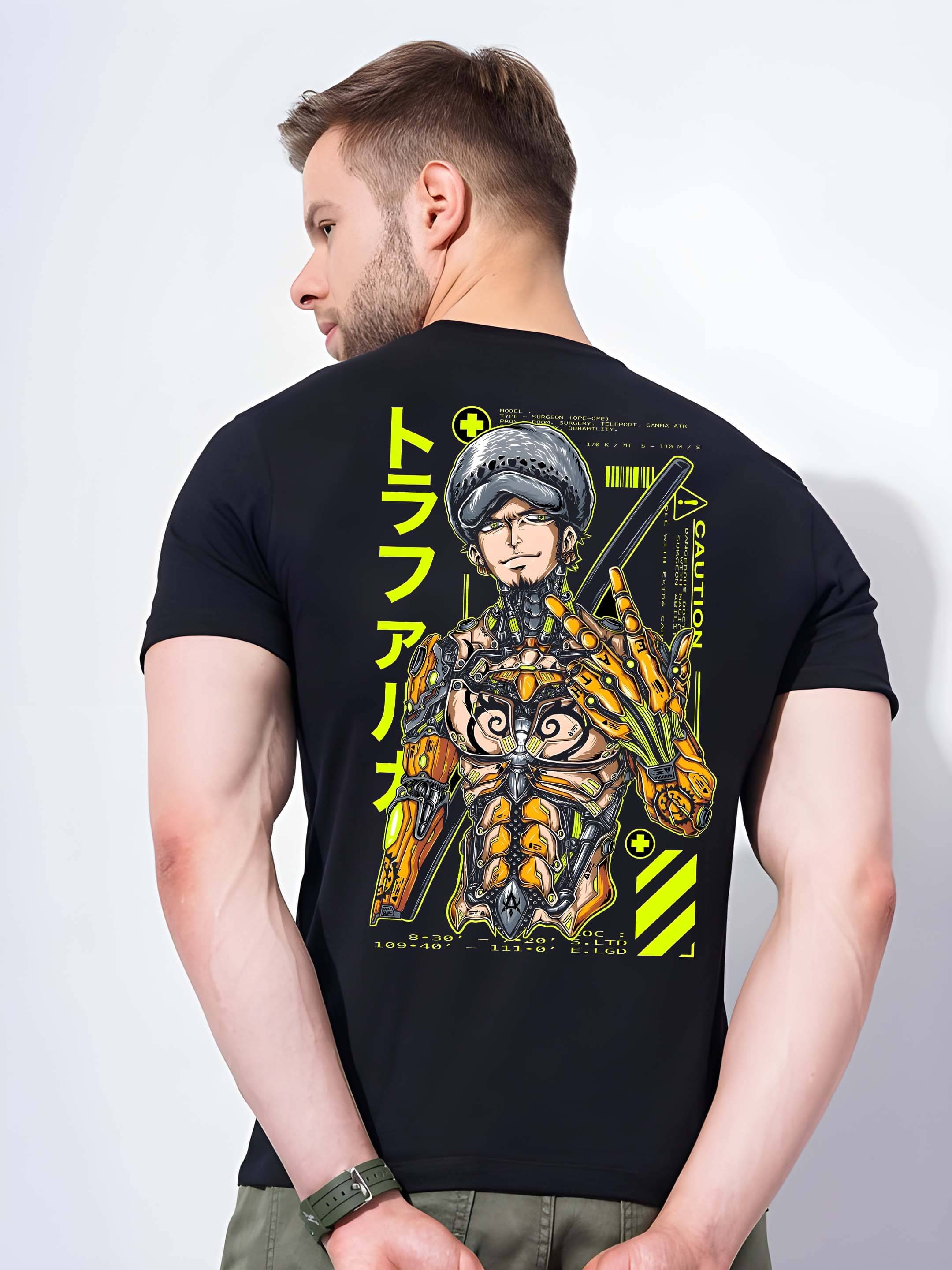     			Kaido Cotton Regular Fit Self Design Half Sleeves Men's Round T-Shirt - Black ( Pack of 1 )