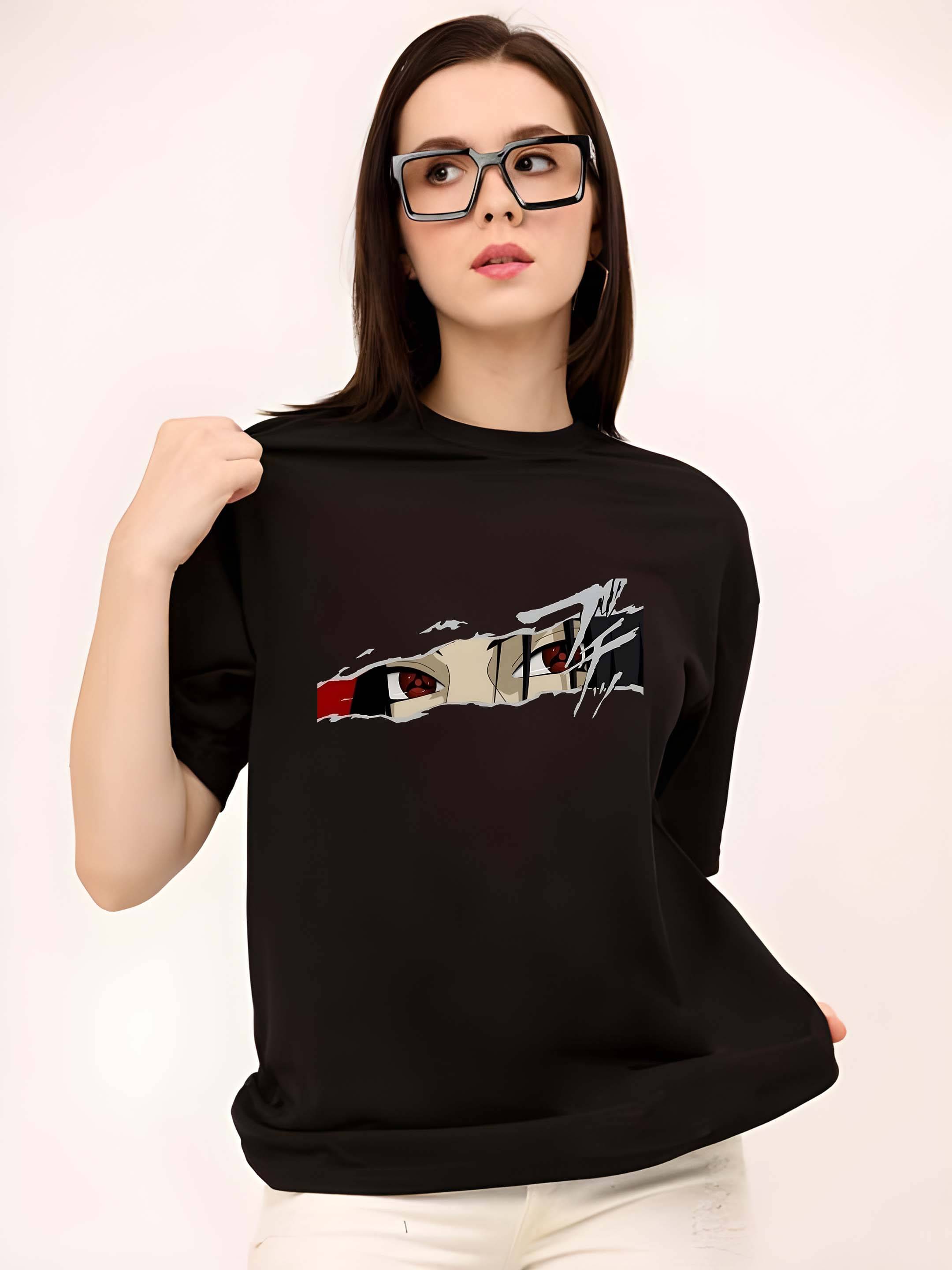 Kaido Women Cotton Blend Printed Regular Fit Round Neck T-Shirt ( Black )     			Kaido Women Cotton Blend Printed Regular Fit Round Neck T-Shirt ( Black )