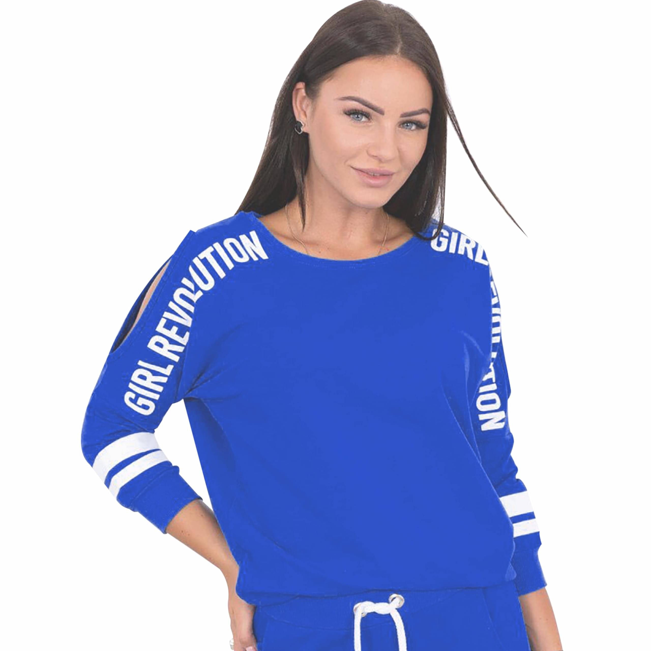     			LONDON HILLS Women Cotton Blend Striped Regular Fit Boat Neck T-Shirt ( Blue )