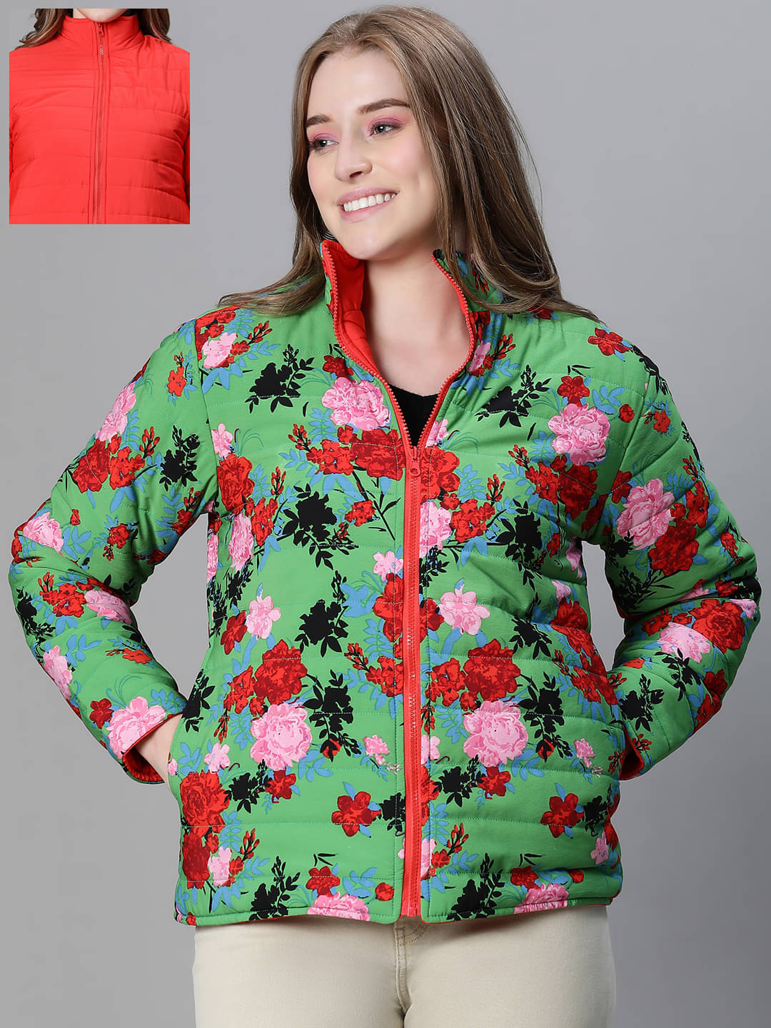     			Oxolloxo - Polyester Green Quilted/Padded Jackets Pack of 1