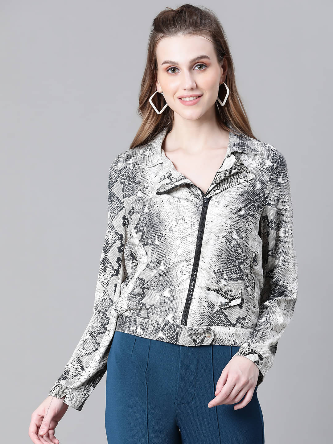 Oxolloxo - Polyester Multi Color Biker Jacket Pack of 1 Oxolloxo - Polyester Multi Color Biker Jacket Pack of 1
