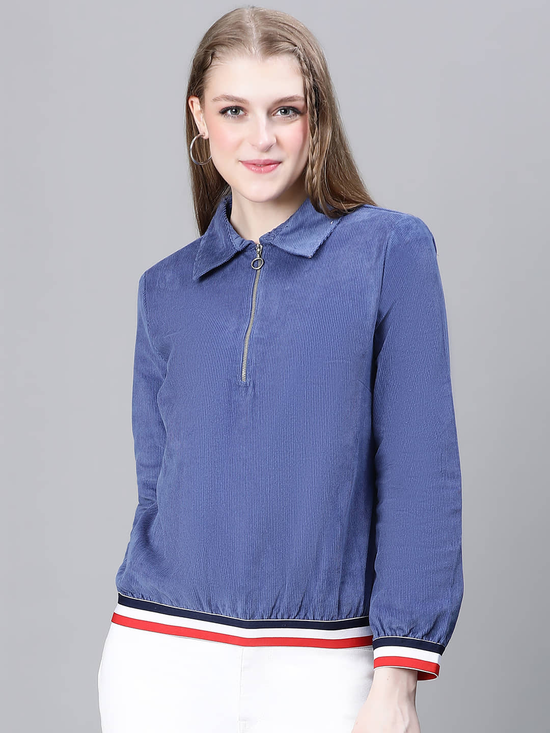 Oxolloxo - cotton Blue Bomber Jackets Pack of 1 - Jackets & Coats | Buy online on ZillyBuy