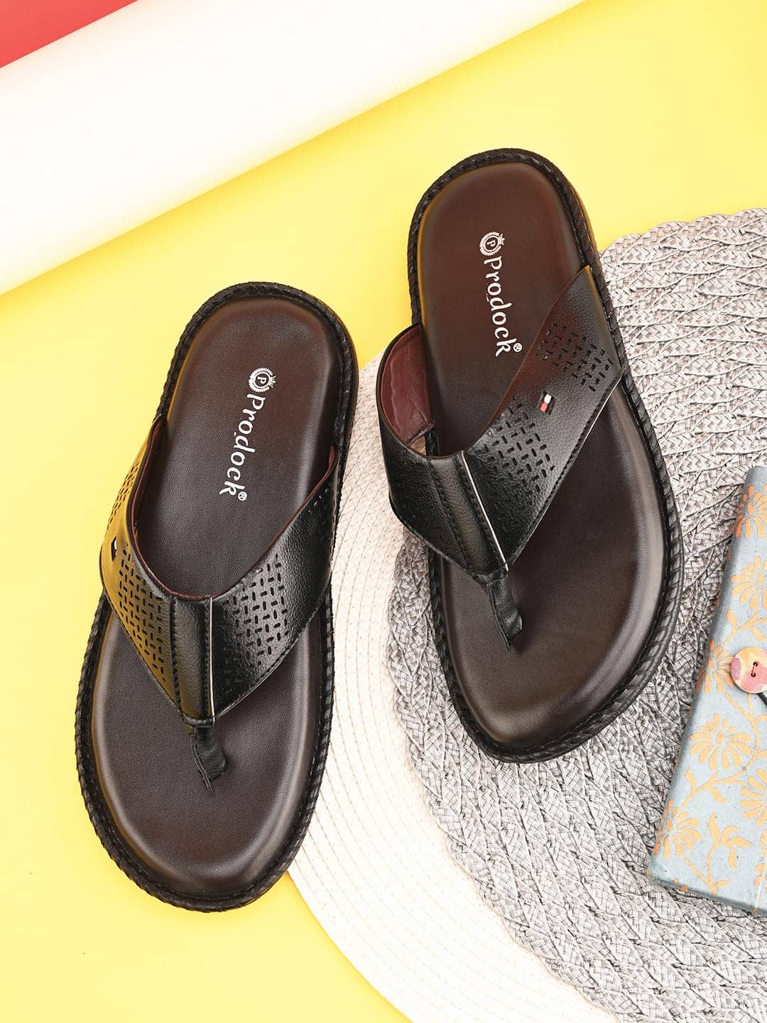 PRODOCK Black Men's Thong Flip Flop