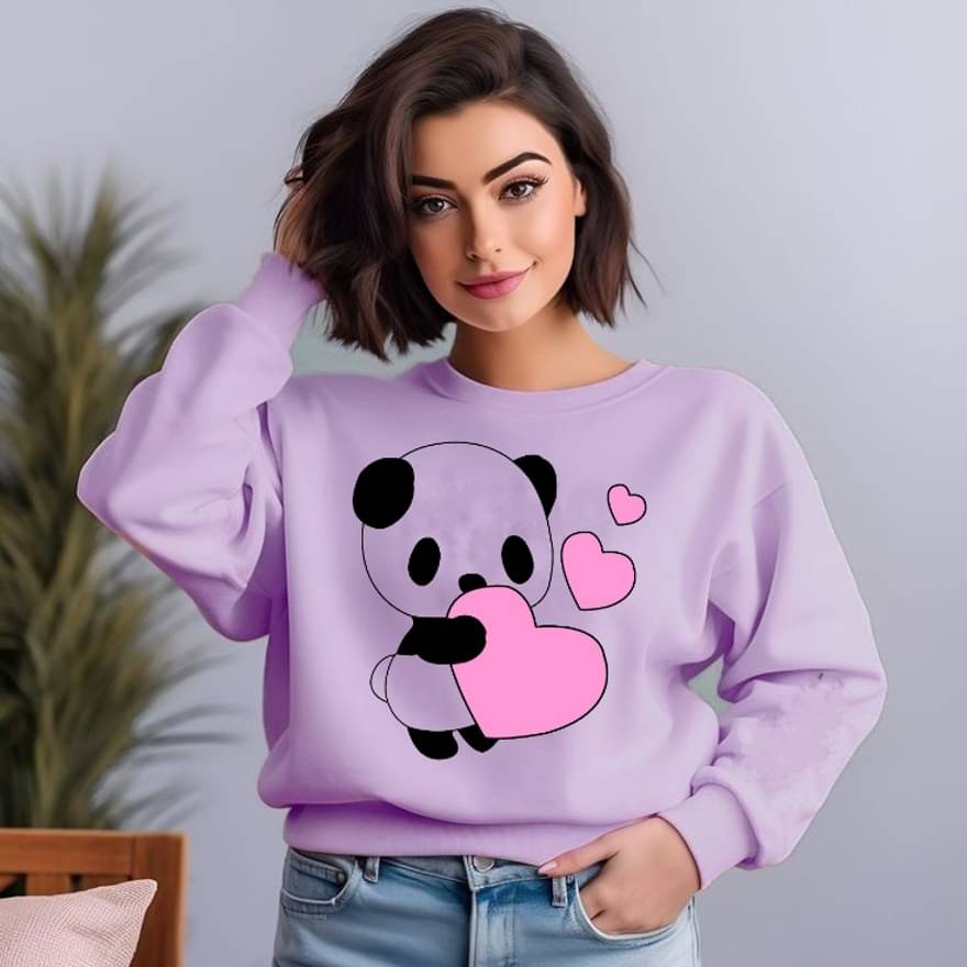 Parona Women Fleece Round Neck Sweatshirt ( Purple ) Parona Women Fleece Round Neck Sweatshirt ( Purple )