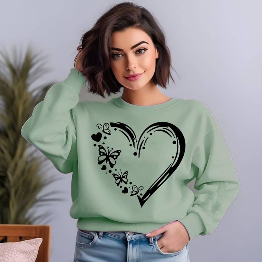 Parona Women Fleece Round Neck Sweatshirt ( Green ) Parona Women Fleece Round Neck Sweatshirt ( Green )