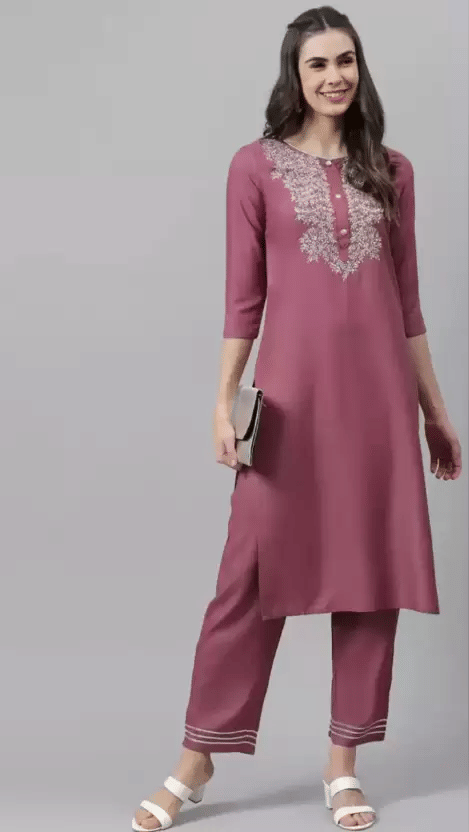     			piludi Viscose Solid Kurti With Pants Women's Stitched Salwar Suit - Pink ( Pack of 1 )