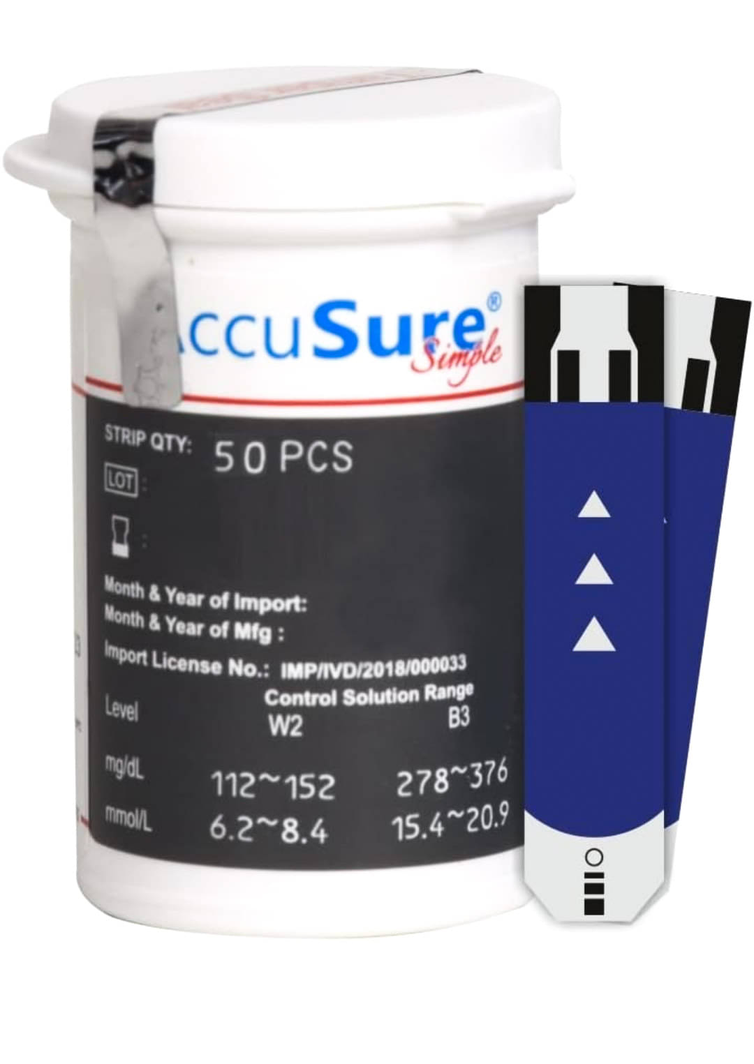 ACCUSURE (Without Box) Simple 50 Test Strips ACCUSURE (Without Box) Simple 50 Test Strips