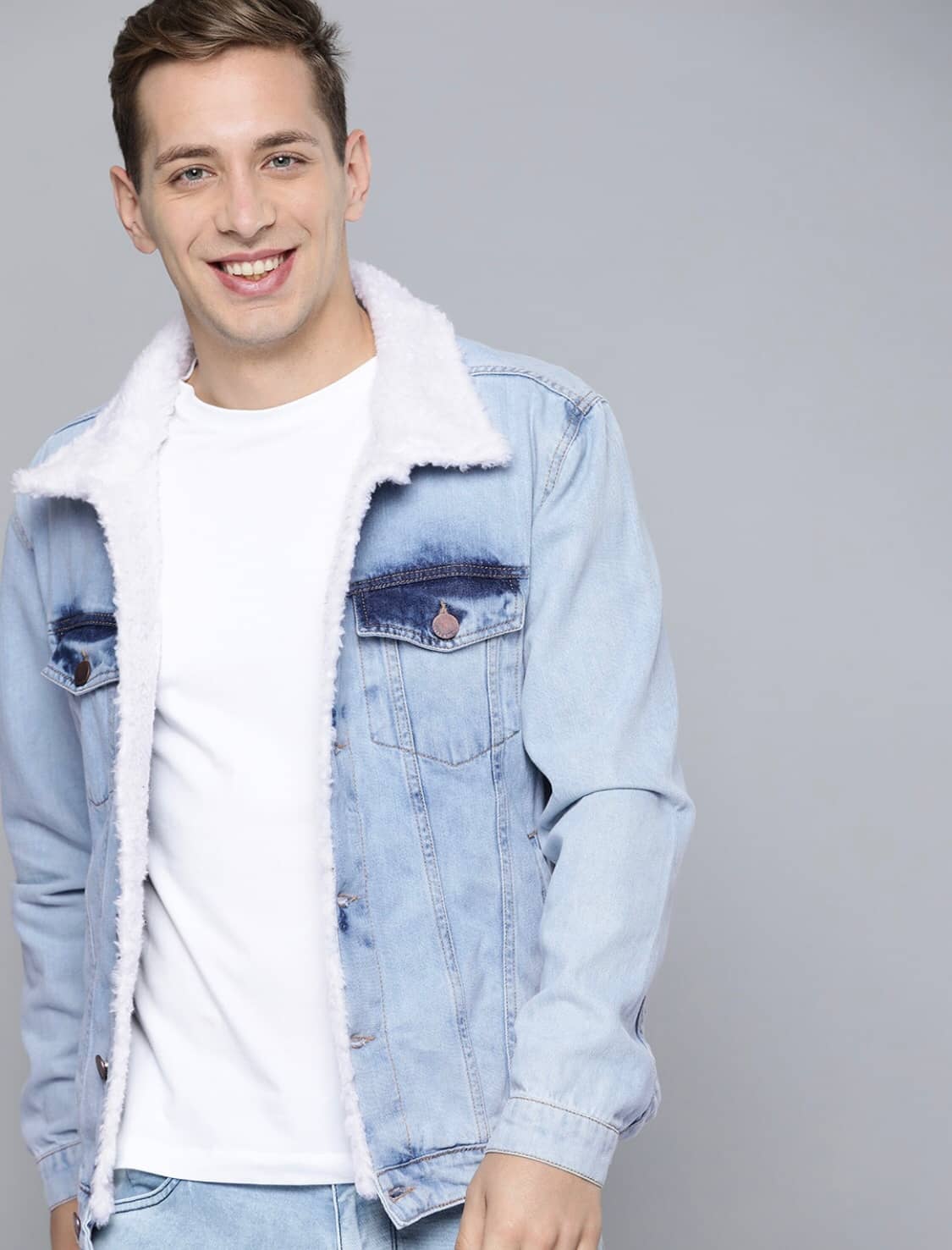 ARBIA FUNKI Denim Men's Denim Jacket - Light Blue ( Pack of 1 ) - Jackets & Coats | Buy online on ZillyBuy