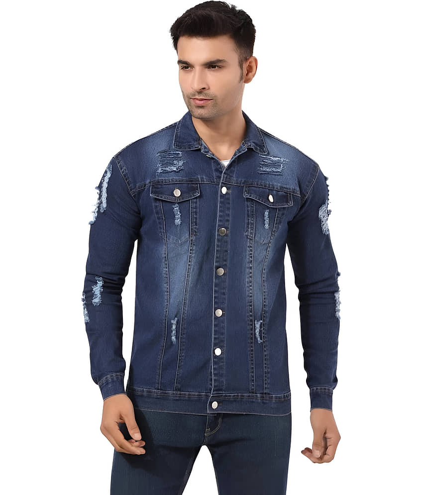 ARBIA FUNKI Denim Men's Denim Jacket - Blue ( Pack of 1 ) - Jackets & Coats | Buy online on ZillyBuy