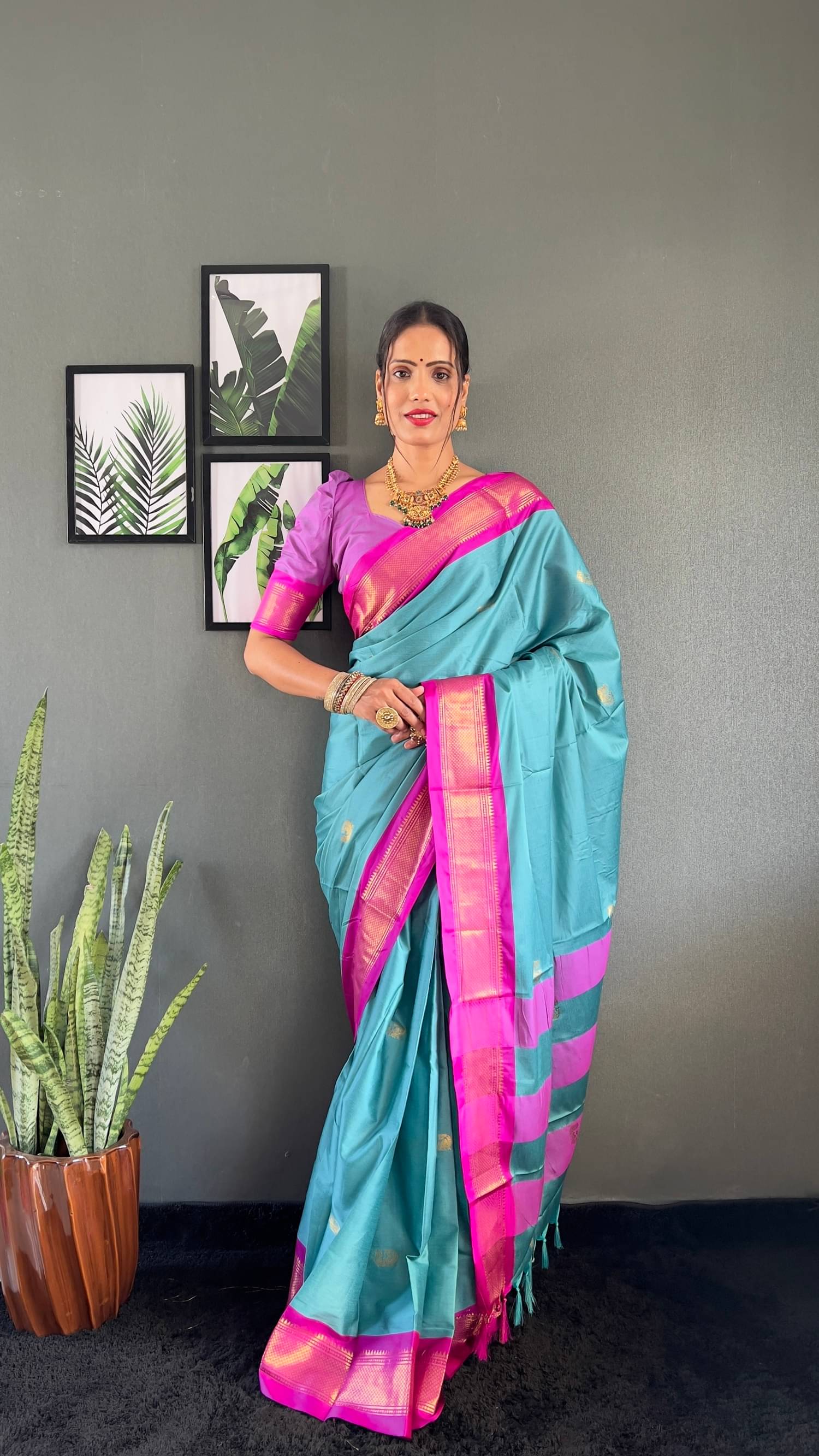 Aika Cotton Silk Embellished Saree With Unstitched Blouse Piece ( SkyBlue ) Aika Cotton Silk Embellished Saree With Unstitched Blouse Piece ( SkyBlue )