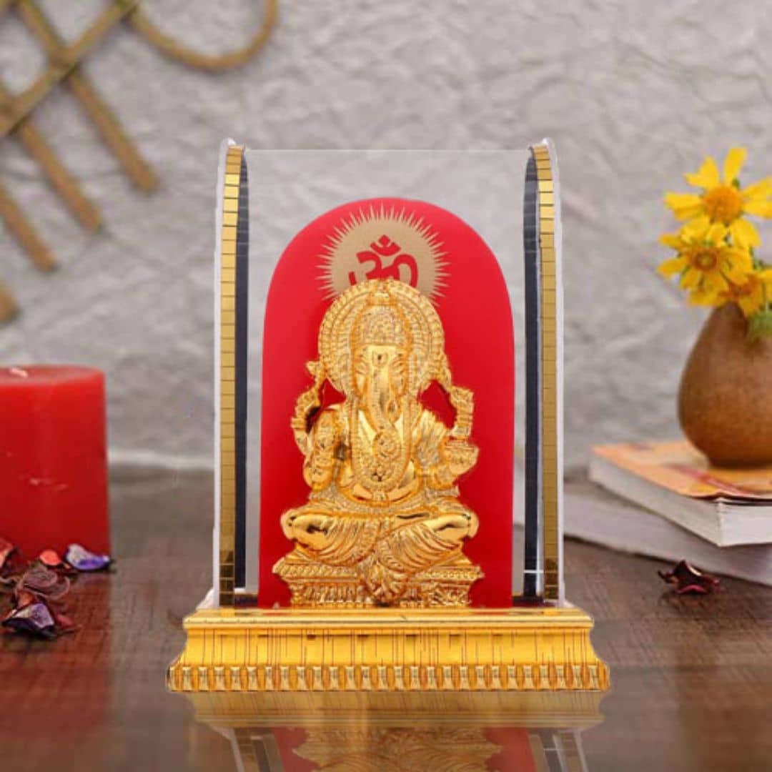 Awesome Craft Glass Lord Ganesha Idol ( 10 cm )