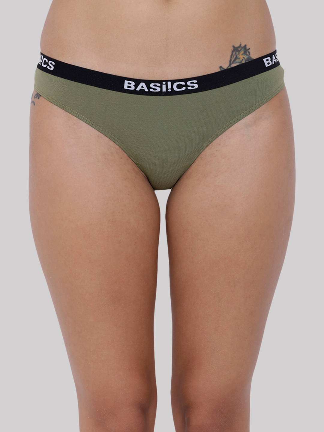 BASIICS By La Intimo Pack of 1 Cotton Bikini For Women ( Olive ) BASIICS By La Intimo Pack of 1 Cotton Bikini For Women ( Olive )