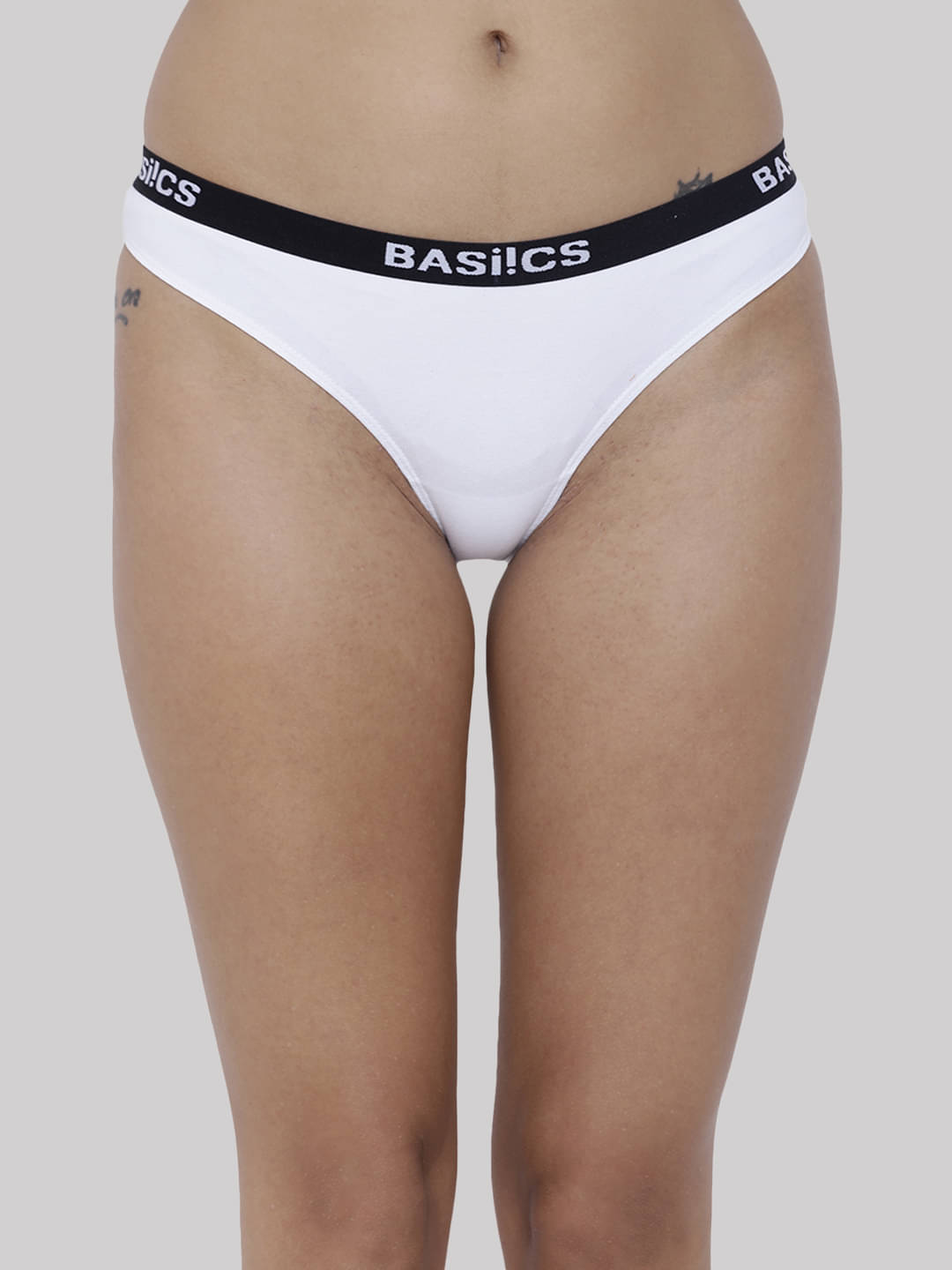     			BASIICS By La Intimo Pack of 1 Cotton Bikini For Women ( White )