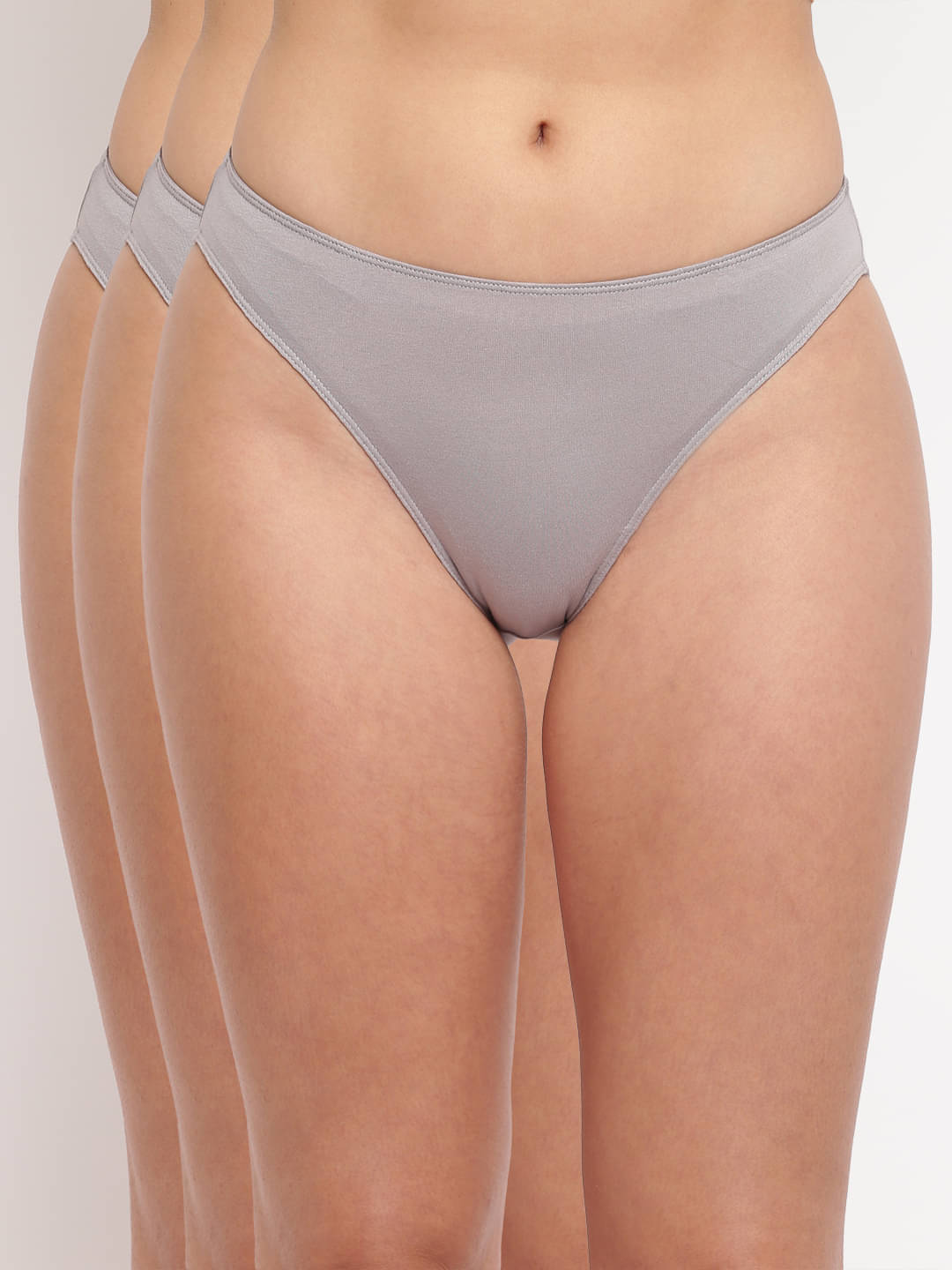 BASIICS By La Intimo Pack of 3 Cotton Bikini For Women ( Grey ) BASIICS By La Intimo Pack of 3 Cotton Bikini For Women ( Grey )
