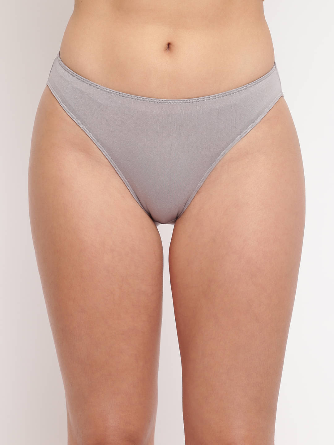     			BASIICS By La Intimo Pack of 1 Cotton Bikini For Women ( Grey )