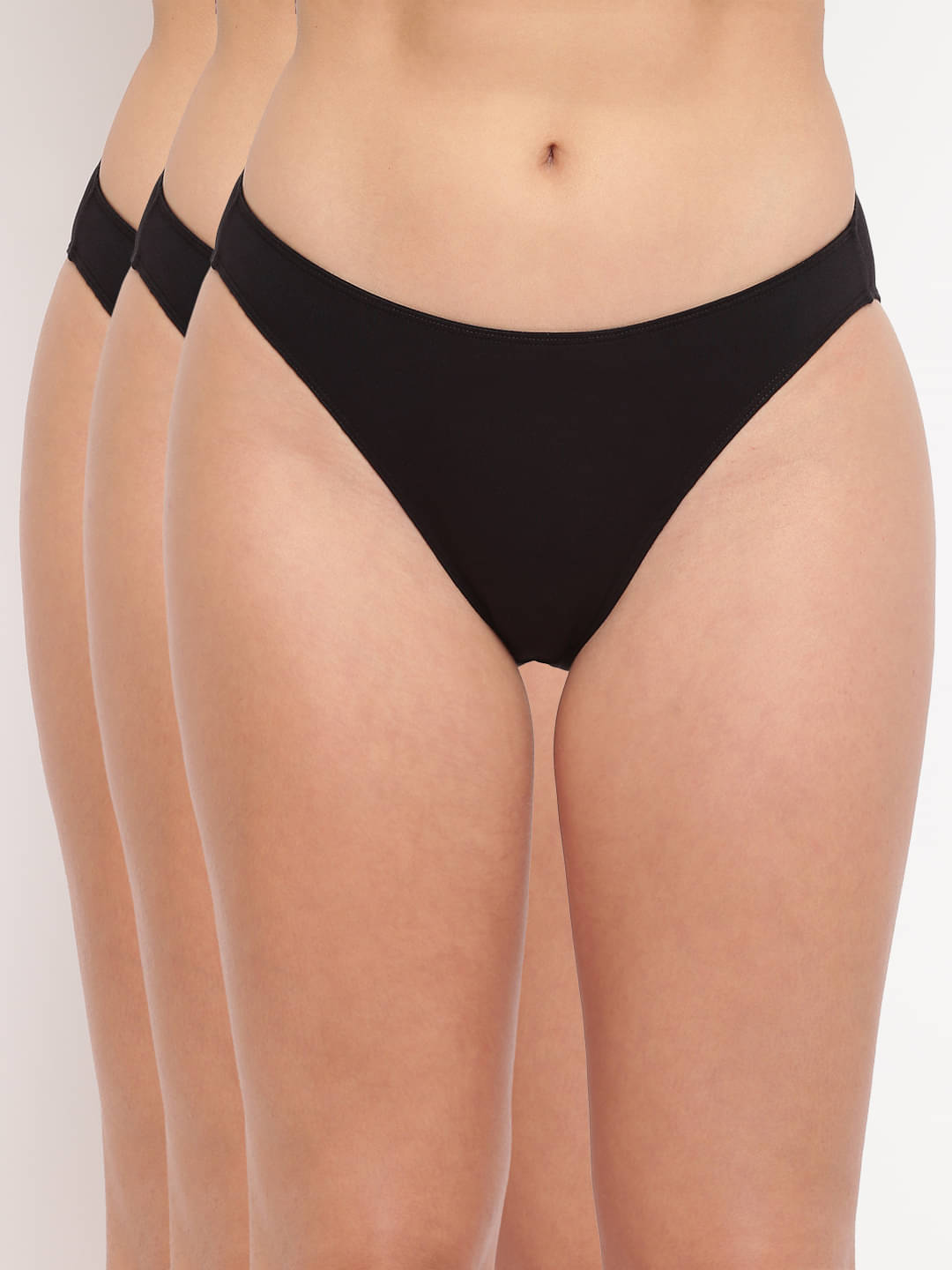 BASIICS By La Intimo Pack of 3 Cotton Bikini For Women ( Black ) BASIICS By La Intimo Pack of 3 Cotton Bikini For Women ( Black )
