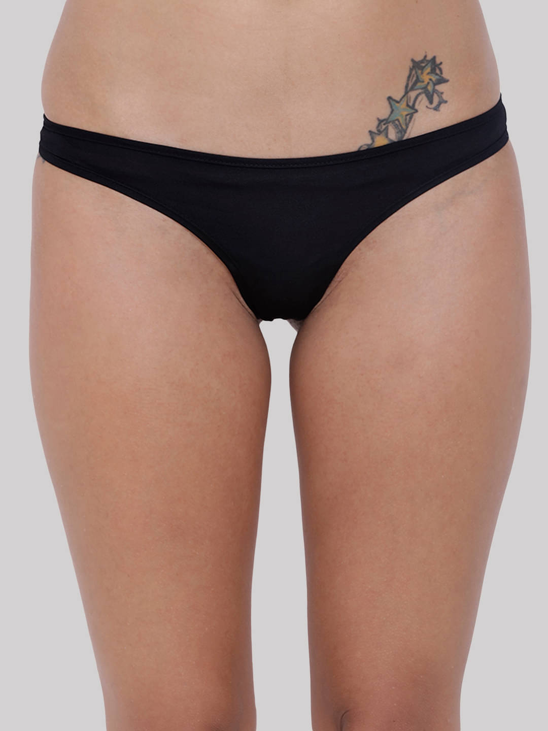 BASIICS By La Intimo Pack of 1 Polyester Thongs For Women ( Black ) BASIICS By La Intimo Pack of 1 Polyester Thongs For Women ( Black )