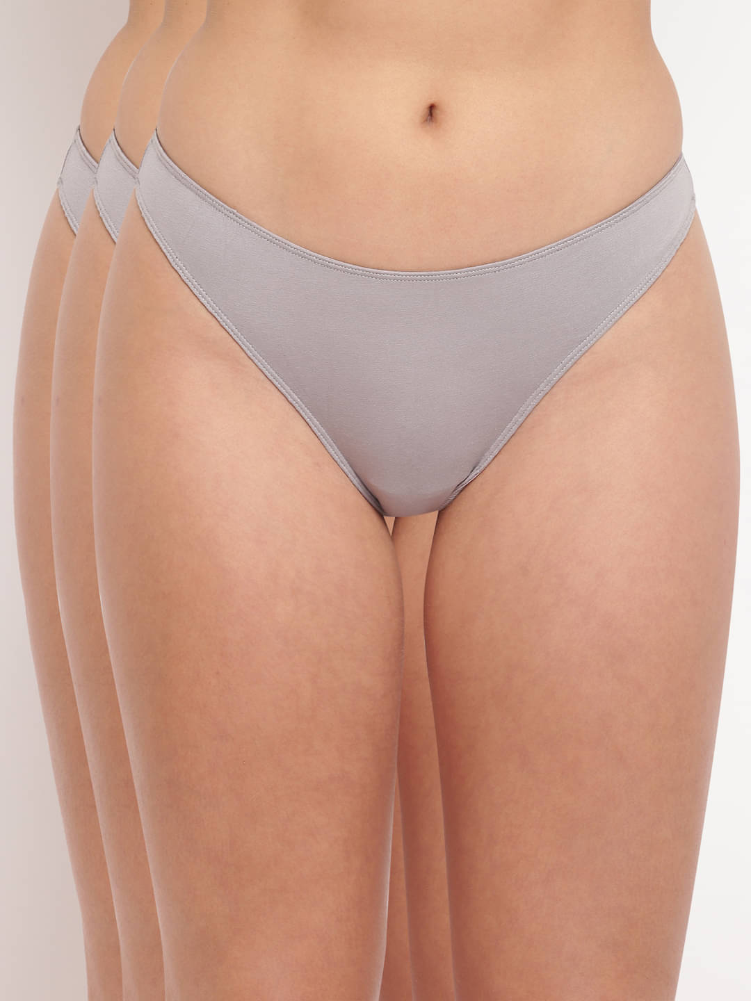 BASIICS By La Intimo Pack of 3 Cotton Bikini For Women ( Grey ) BASIICS By La Intimo Pack of 3 Cotton Bikini For Women ( Grey )