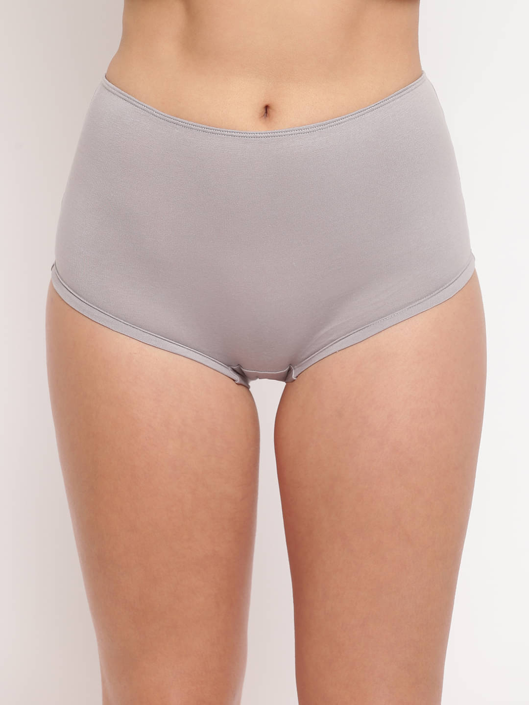     			BASIICS By La Intimo Pack of 1 Cotton Boy Shorts For Women ( Grey )