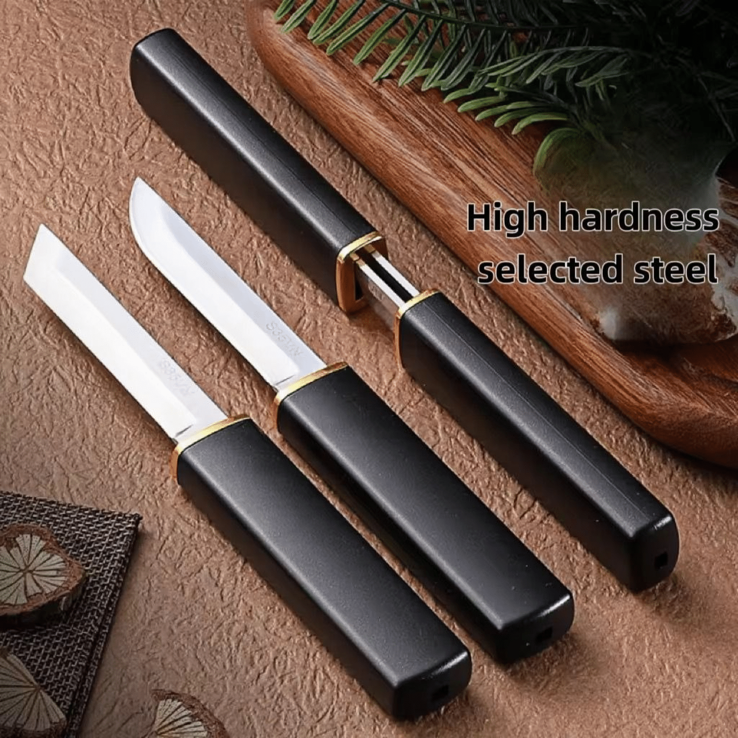     			BLUE HOME AND KITCHEN Black Stainless Steel Knife Set Blade Length 9 cm ( Pack of 1 )