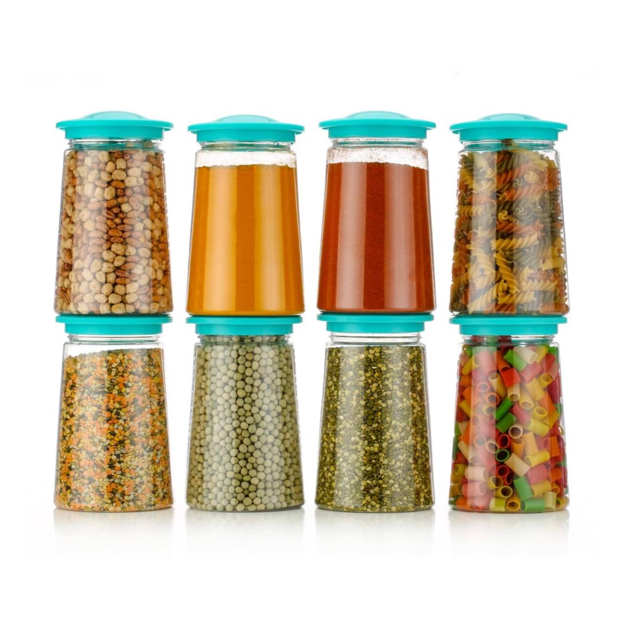 BRANZY 1100ml Containers Plastic Light Blue Food Container ( Set of 8 )     			BRANZY 1100ml Containers Plastic Light Blue Food Container ( Set of 8 )