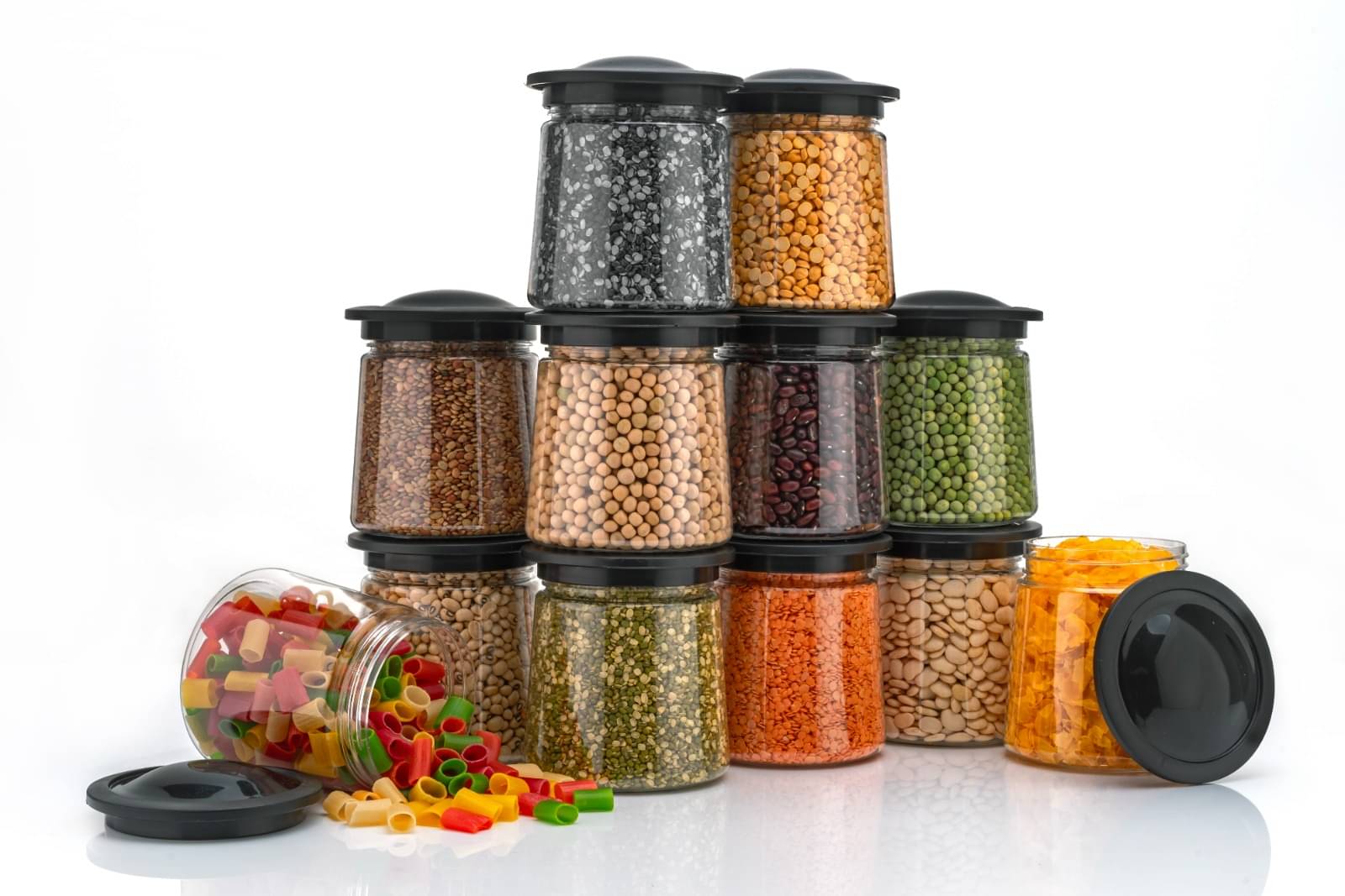     			BRANZY 600ml Containers Plastic Black Food Container ( Set of 12 )