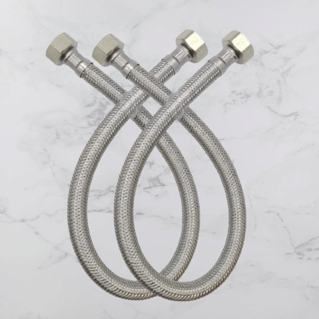     			COSWARE 18" Inches, Universal Hot & Cold Water Geyser Connection Pipe SS 304 Grade Connection Pipe (Set of 2)