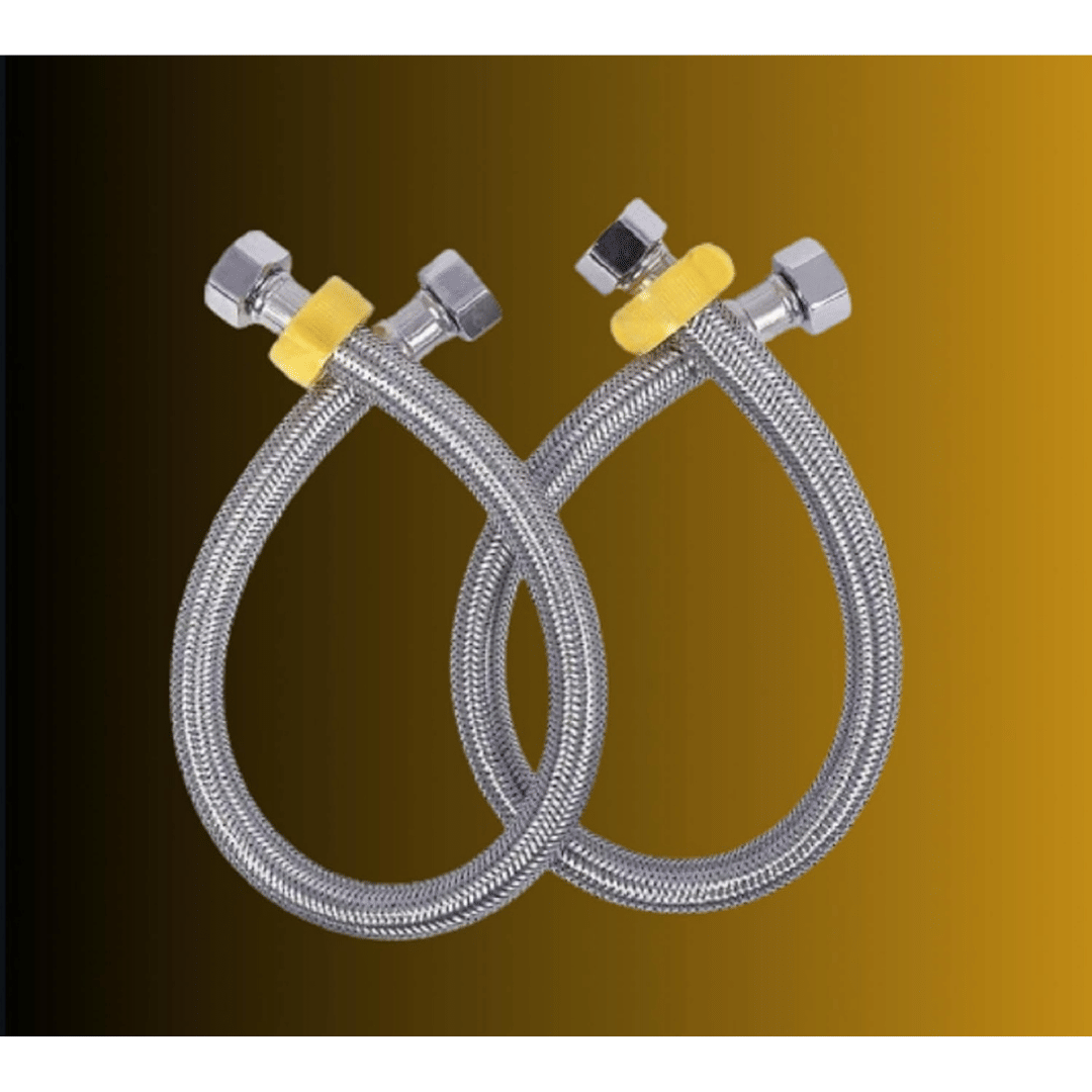     			COSWARE 18" Inches, Universal Hot & Cold Water Geyser Connection Pipe SS 304 Grade Connection Pipe (Set of 2)