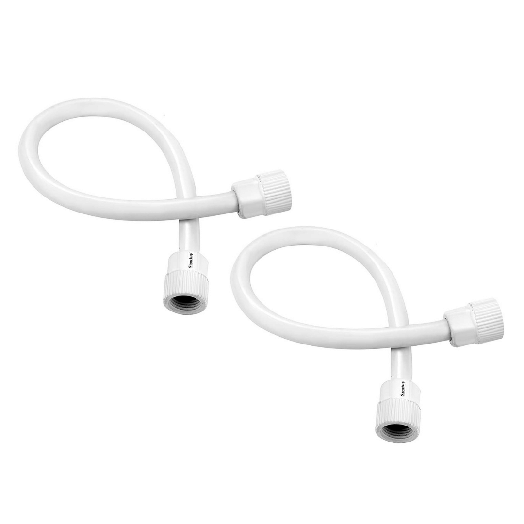     			COSWARE 18”Inches White Connection Pipe | PTMT Heavy Duty Connection Pipe | Suitable For Geysers, Countertop Faucets/Water Taps | (Set Of 2)