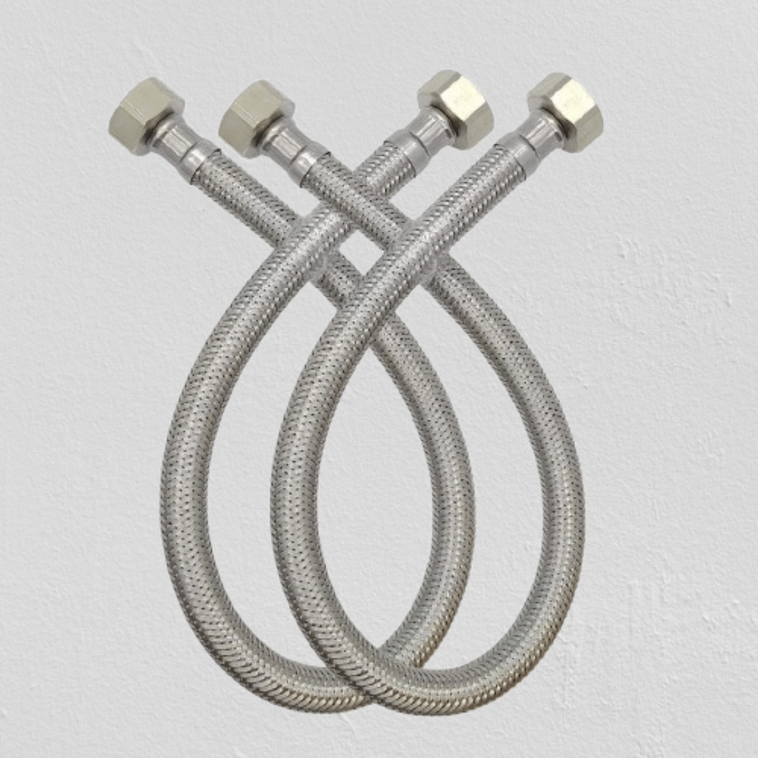     			COSWARE 24" Inches, Universal Hot & Cold Water Geyser Connection Pipe SS 304 Grade Connection Pipe (Set of 2)