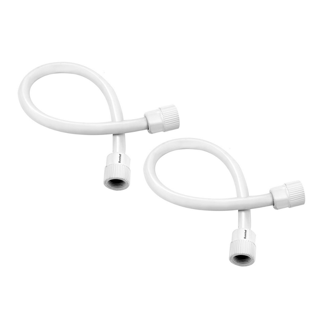     			COSWARE 24”Inches White Connection Pipe | PTMT Heavy Duty Connection Pipe | Suitable For Geysers, Countertop Faucets/Water Taps | (Set Of 2)