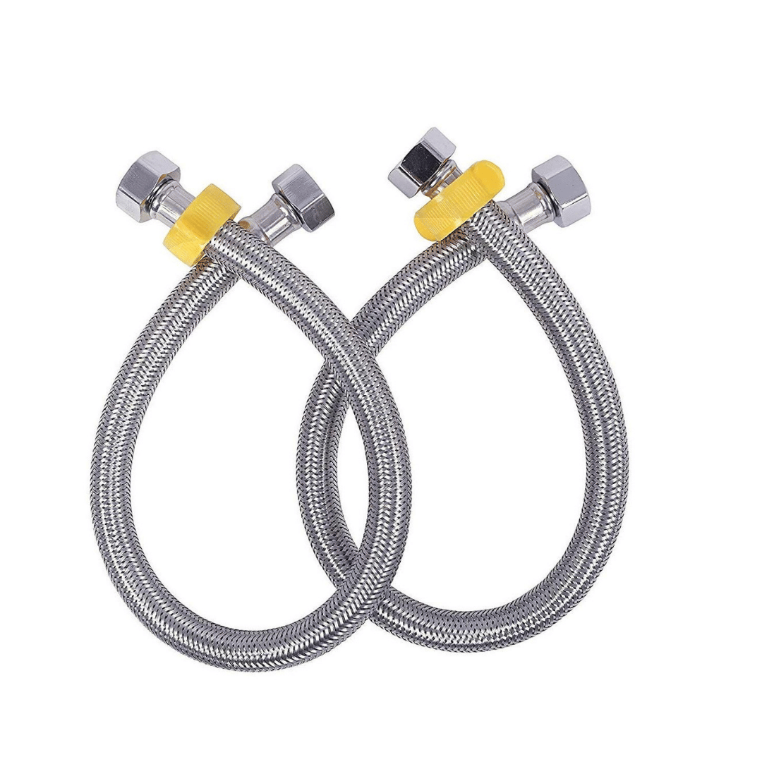     			COSWARE 30" Inches Connection Pipe | Stainless Steel Heavy Duty Connection Pipe | Suitable For Geysers, Countertop Faucets/Water Taps | (Set Of 2), Silver