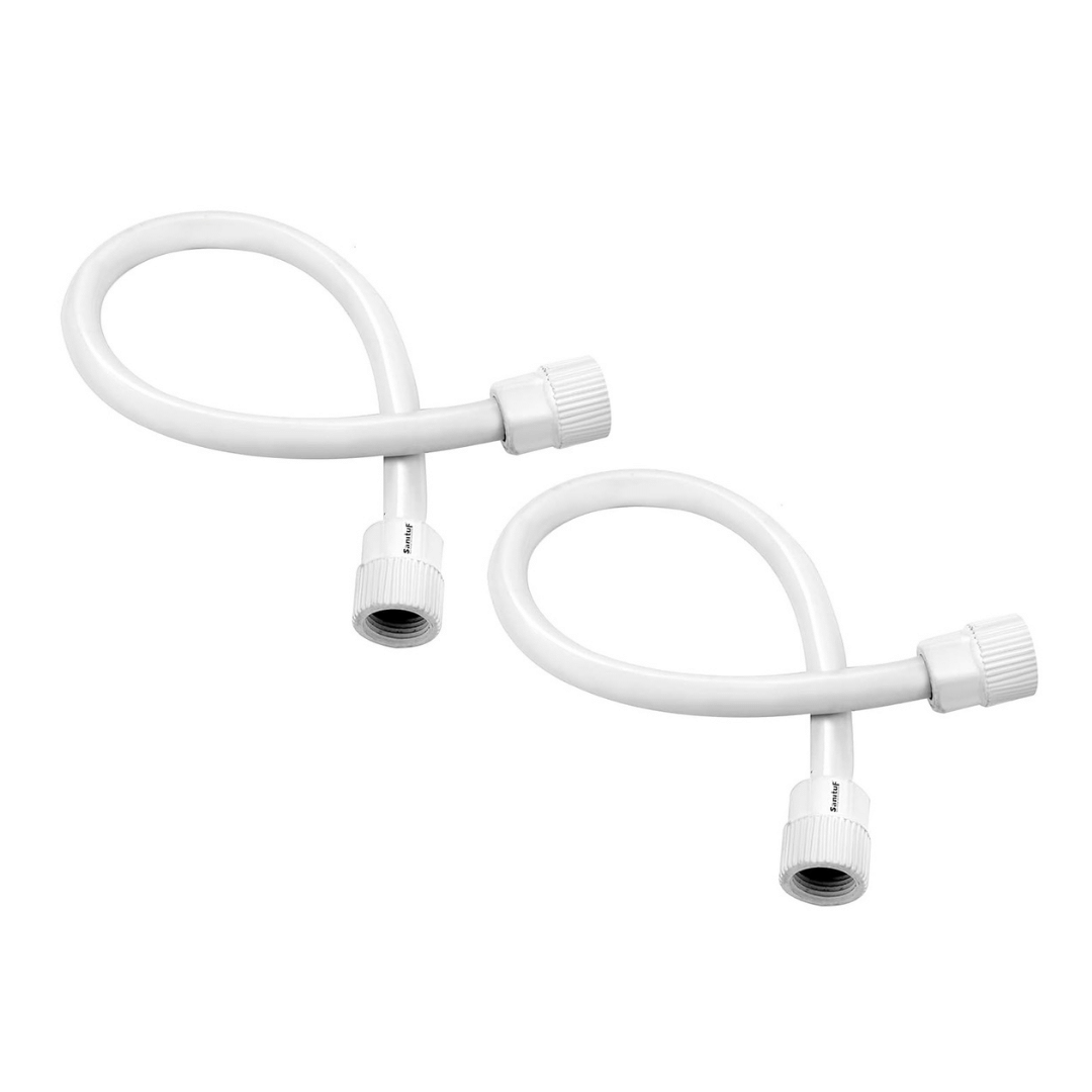     			COSWARE 30”Inches White Connection Pipe | PTMT Heavy Duty Connection Pipe | Suitable For Geysers, Countertop Faucets/Water Taps | (Set Of 2)