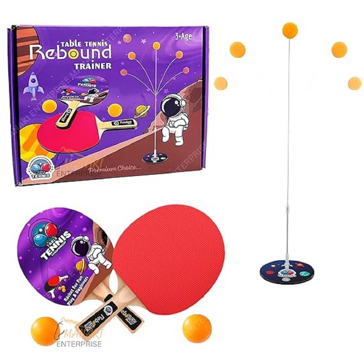 DENFE Table Tennis Trainer Rebound Rackets and Balls Base Training Practice Set DENFE Table Tennis Trainer Rebound Rackets and Balls Base Training Practice Set