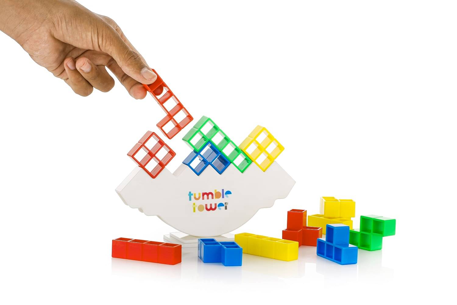     			DENFE Tumble Tower|Tetra Tower Game 16 Pcs Stack Tower,Swing Stack High Child Balance Building Block 2 Players+ Interactive STEM Toy for Family,Travel,Parties for Adults & Kids