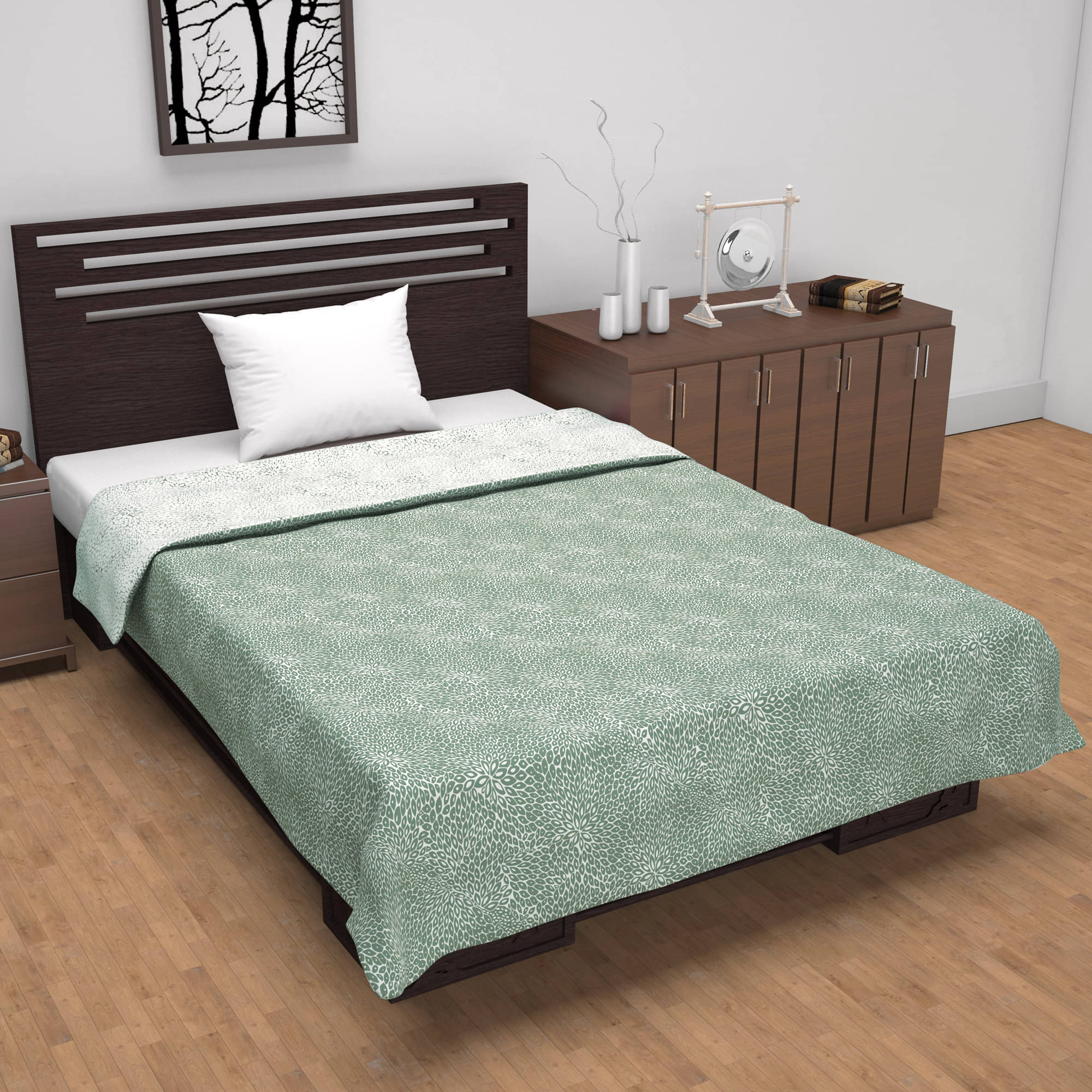 DIVINE CASA Microfiber Abstract Single Bed Dohar - Green ( )     			DIVINE CASA Microfiber Abstract Single Bed Dohar - Green ( )