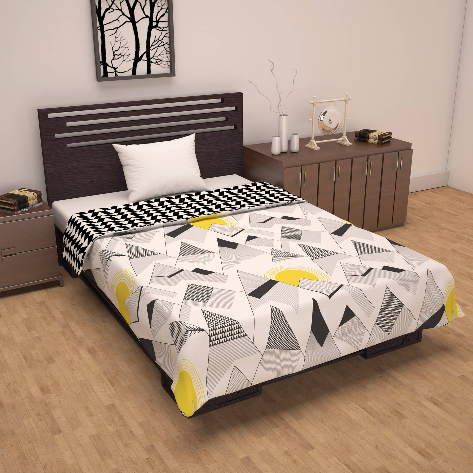     			DIVINE CASA Microfiber Abstract Single Bed Dohar - Gray ( )