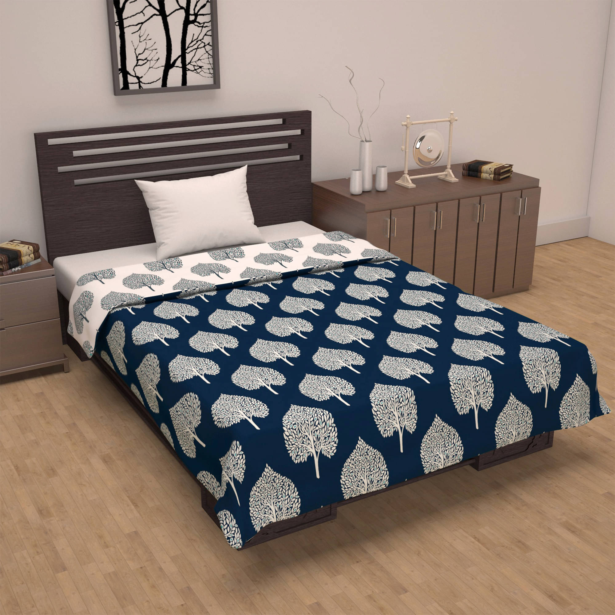 DIVINE CASA Microfiber Floral Single Bed Dohar - Blue ( ) DIVINE CASA Microfiber Floral Single Bed Dohar - Blue ( )