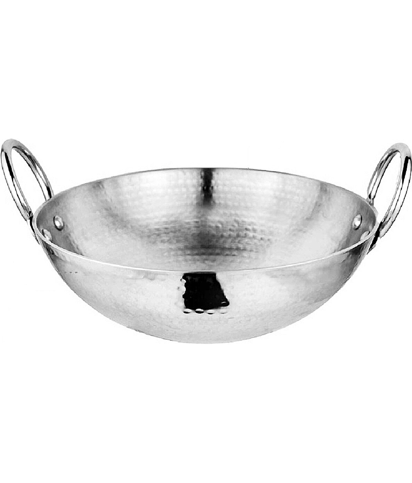 Dynore Kadhai Stainless Steel Kadhai Heavy Bottom Stainless Steel Handle 2 Thickness mm 22 cm Diameter ( 2 L ) - Cookware | Buy online on ZillyBuy
