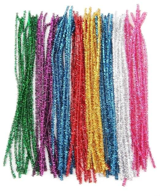     			ECLET Multicolor Sparkle Pipe Cleaners 100 Pcs, Chenille Stems for DIY Crafts Decorations Creative School Projects (6 mm x 12 Inch)