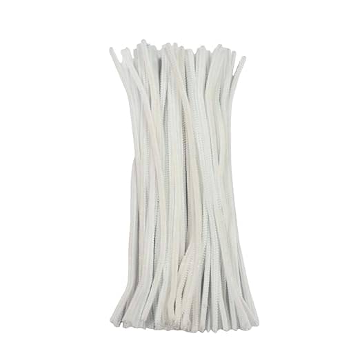     			ECLET Pipe Cleaner 12”: WHITE Color : 100pcs : for Hobby Crafts, Scrapbooking, DIY Accessory