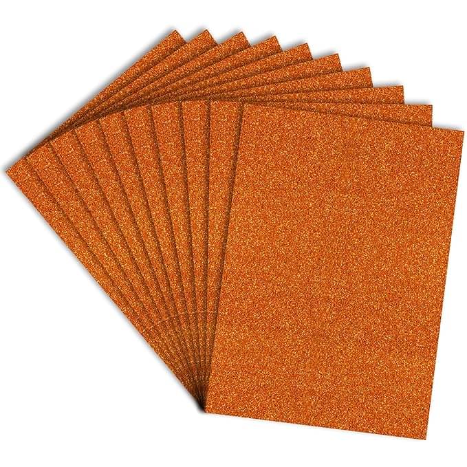     			Eclet 10 Sheet (ORANGE) A4 Glitter Foam Sheet Sparkles Color, for Art & Craft, Decoration, Gift Wrapping, Scrapbooking, Craft Project, Etc