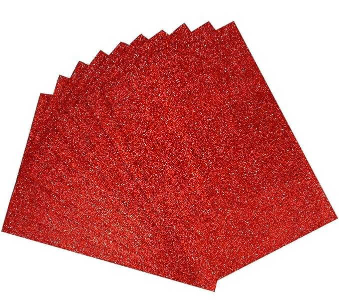     			Eclet (RED) A4 Glitter Foam Sheet Sparkles Color, for Art & Craft, Decoration, Gift Wrapping, Scrapbooking, Craft Project, Etc