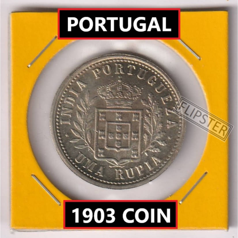 **Extremely Rare** 1 Rupee 1903, Portugal old India Coin Collection **Extremely Rare** 1 Rupee 1903, Portugal old India Coin Collection