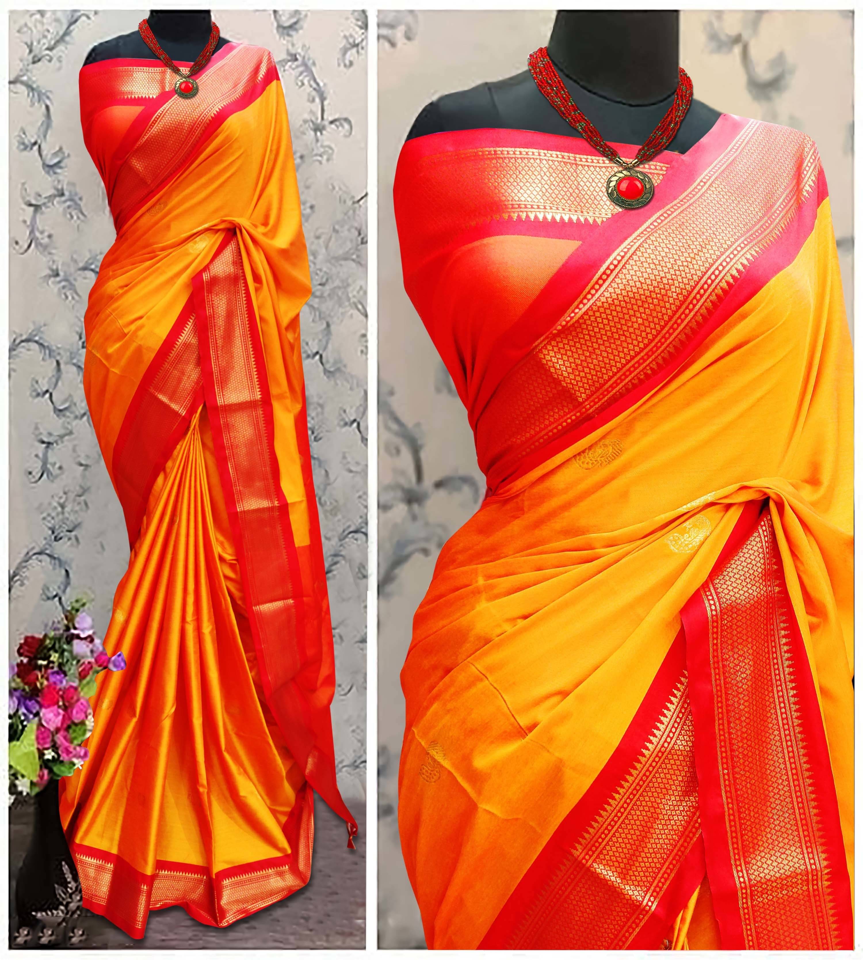     			FAB SILK Cotton Silk Woven Saree With Unstitched Blouse Piece ( Multicolor15 )