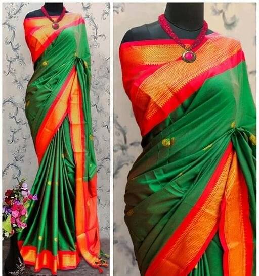     			FAB SILK Cotton Silk Woven Saree With Unstitched Blouse Piece ( Green )