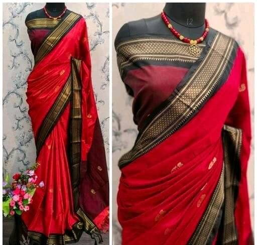     			FAB SILK Cotton Silk Woven Saree With Unstitched Blouse Piece ( Red )