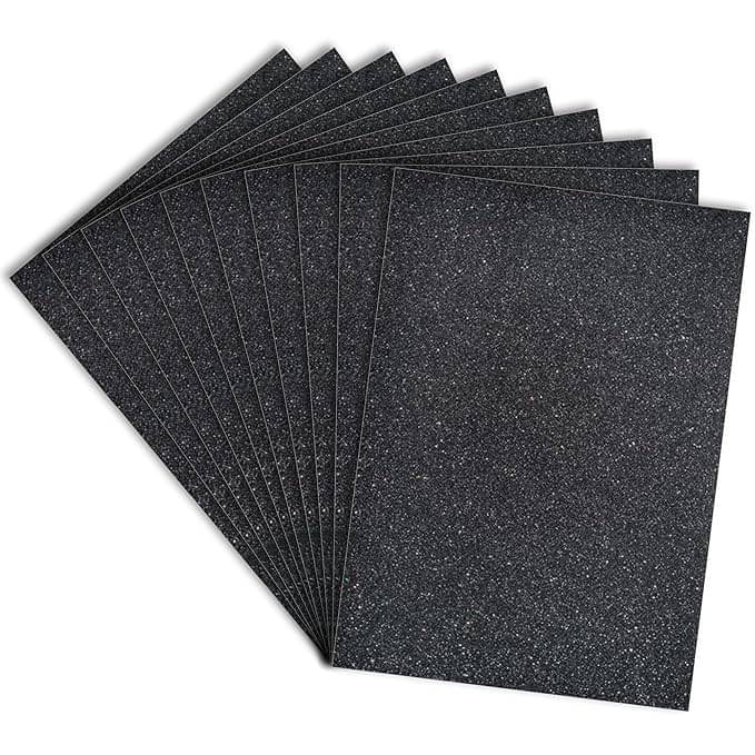     			Freedy A4 Glitter Foam Sheet Sparkles Black Color, for Art & Craft, Decoration, Gift Wrapping, Scrapbooking, Craft Project, Etc A4 180 gsm Craft paper (Set of 1, Black)